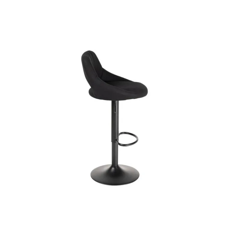 TABURETE ALTO ROCADA CON ASIENTO Y RESPALDO BAJO TAPIZADO TELA IGNIFUGA BASE METALICA CON REPOSAPIES COLOR