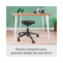TABURETE LEITZ ERGO CON ASIENTO TRIANGULAR 5 RUEDAS GIRATORIAS REGULABLE EN ALTURA HASTA 59 CM NEGRO