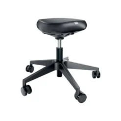 TABURETE LEITZ ERGO CON ASIENTO TRIANGULAR 5 RUEDAS GIRATORIAS REGULABLE EN ALTURA HASTA 59 CM NEGRO