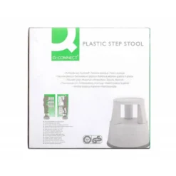 Taburete q-connect ruedas retractiles tres ruedas dos niveles color gris