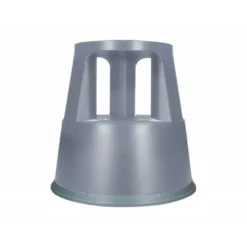Taburete q-connect ruedas retractiles tres ruedas dos niveles color gris