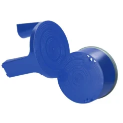 Taburete q-connect ruedas retractiles tres ruedas dos niveles color azul