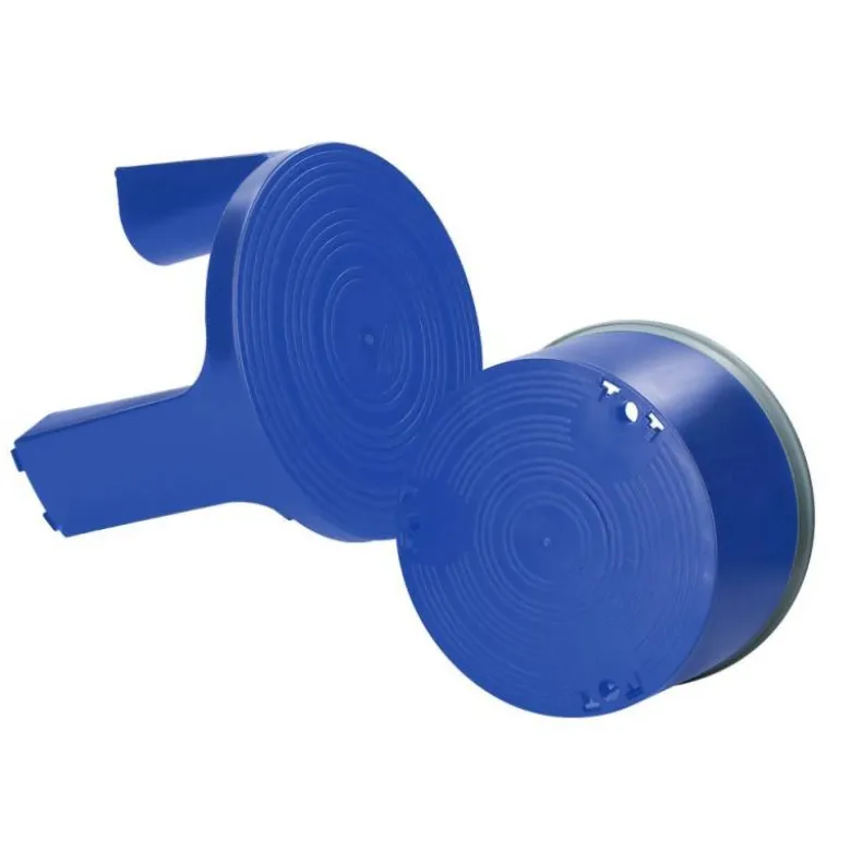 Taburete q-connect ruedas retractiles tres ruedas dos niveles color azul
