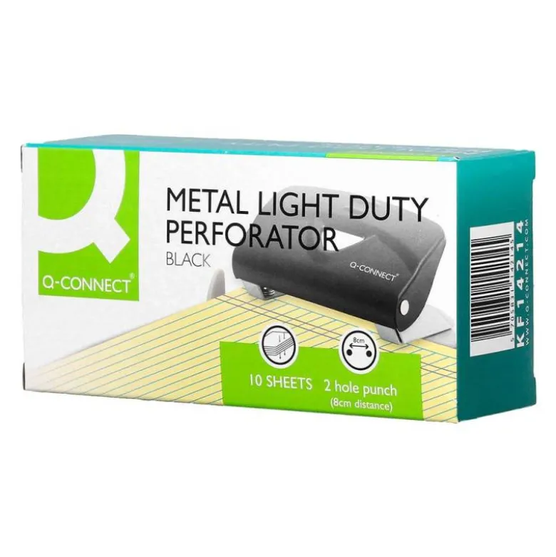TALADRADOR Q-CONNECT KF14214 NEGRO ABERTURA 1 MM CAPACIDAD 10 HOJAS