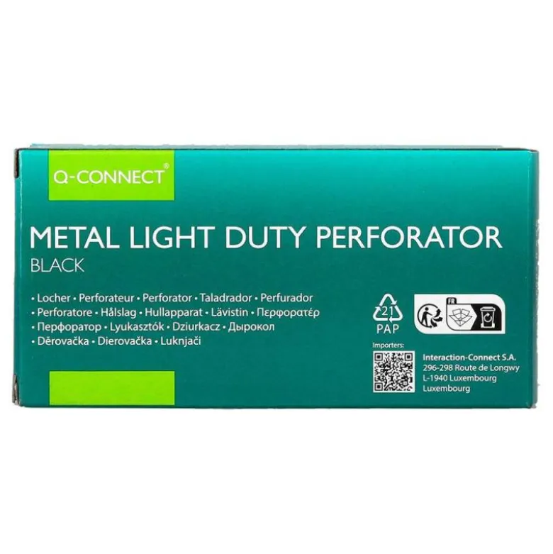TALADRADOR Q-CONNECT KF14214 NEGRO ABERTURA 1 MM CAPACIDAD 10 HOJAS