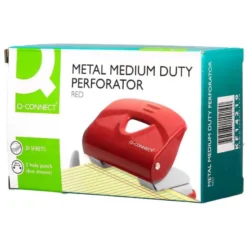 TALADRADOR Q-CONNECT KF14219 ROJO ABERTURA 2 MM CAPACIDAD 20 HOJAS