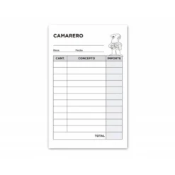 Talonario liderpapel camarero bolsillo original y 2 copias t350