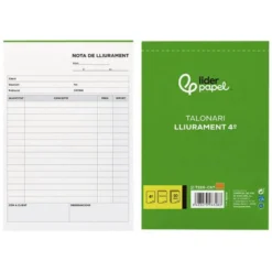 Talonario liderpapel entregas cuarto original y copia t226 texto en catalan.