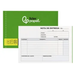 Talonario liderpapel entregas 8º original y copia t228 apaisado 100 hojas (50 juegos duplicado)