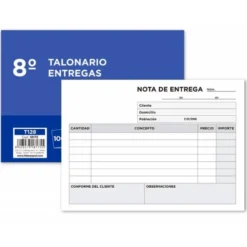 Talonario liderpapel entregas 8º original t128 apaisado 100 hojas