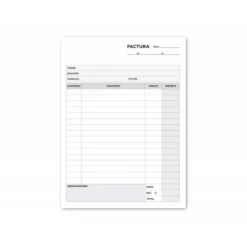 Talonario liderpapel facturas cuarto original y 2 copias t316 con I.G.I.C