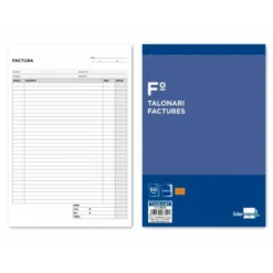Talonario liderpapel facturas folio original y copia t223 con i.V.A. Texto en catalan