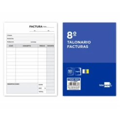 Talonario liderpapel facturas 8º original y 2 copias t300 con I.G.I.C