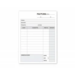 Talonario liderpapel facturas 8º original y 2 copias t300 con I.G.I.C