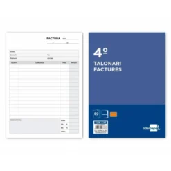 Talonario liderpapel facturas cuarto original y copia t216 con i.V.A. Texto en catalan.