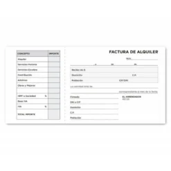 Talonario liderpapel inquilinato 3/fº original y copia t207 con codiciones e I.V.A.