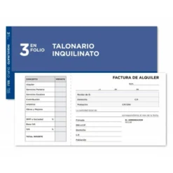 Talonario liderpapel inquilinato 3/fº original y copia t207 con codiciones e I.V.A.