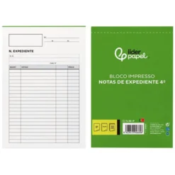 TALONARIO LIDERPAPEL NOTAS DE EXPEDIENTE CUARTO DUPLO TEXTO EN PORTUGUES