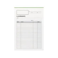 TALONARIO LIDERPAPEL NOTAS DE EXPEDIENTE CUARTO DUPLO TEXTO EN PORTUGUES