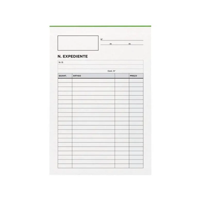 TALONARIO LIDERPAPEL NOTAS DE EXPEDIENTE CUARTO DUPLO TEXTO EN PORTUGUES