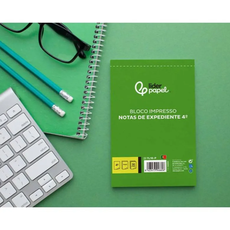 TALONARIO LIDERPAPEL NOTAS DE EXPEDIENTE CUARTO DUPLO TEXTO EN PORTUGUES
