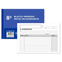 TALONARIO LIDERPAPEL NOTAS DE EXPEDIENTE OCTAVO DUPLO TEXTO EN PORTUGUES