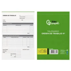 Talonario liderpapel orden de trabajo cuarto original y copia t255