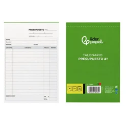 Talonario liderpapel presupuesto cuarto original y copia t230