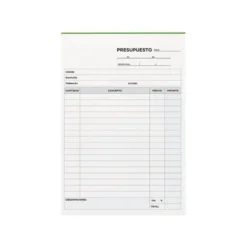 Talonario liderpapel presupuesto cuarto original y copia t230