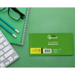Talonario liderpapel recibos 3/fº apaisado original y 2 copias sin matriz