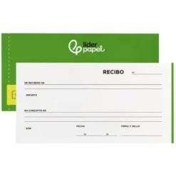 Talonario liderpapel recibos 3/fº apaisado original y 2 copias sin matriz