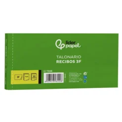 Talonario liderpapel recibos 3/fº apaisado original y 2 copias sin matriz