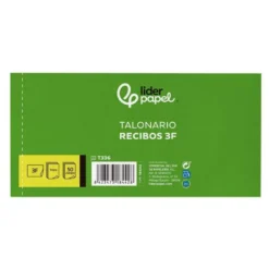 Talonario liderpapel recibos 3/fº apaisado original y 2 copias sin matriz