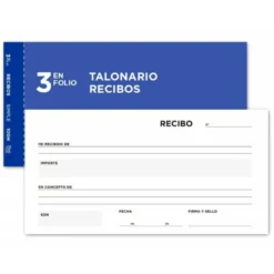 Talonario liderpapel recibos 3/fº original t136 sin matriz