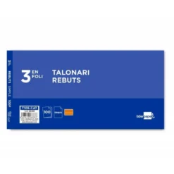Talonario liderpapel recibos 3/fº original t105 con matriz texto en catalan