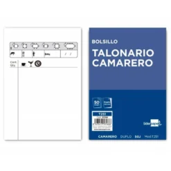 Talonario liderpapel camarero bolsillo original y copia t251 zig zag