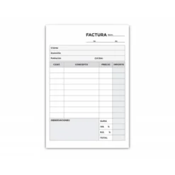Talonario liderpapel facturas 8º original y copia t200 con i.V.A.