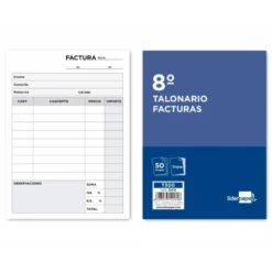 Talonario liderpapel facturas 8º original y 2 copias t300 con i.V.A.