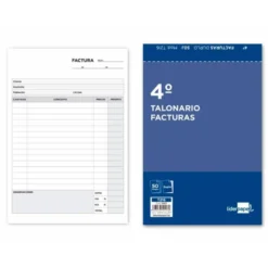 Talonario liderpapel facturas cuarto original y copia t216 con i.V.A..