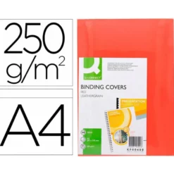 Tapa de Encuadernacion Carton Q connect Din A4 Rojo 250gr pack 100 uds