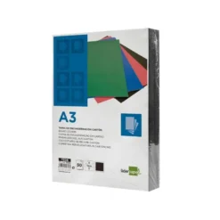 Tapa de Encuadernacion Carton Liderpapel DIN A3 Negra 1mm pack 50 uds