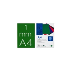 Tapa de Encuadernacion Carton Liderpapel DIN A4 Verde 1mm pack 50 uds