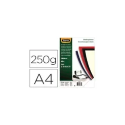 Tapa de Encuadernacion Carton Brillo Fellowes DIN A4 Color Negro 250 micras pack 100 uds