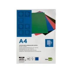 Tapa de Encuadernacion Carton Liderpapel DIN A4 Azul 1mm pack 50 uds