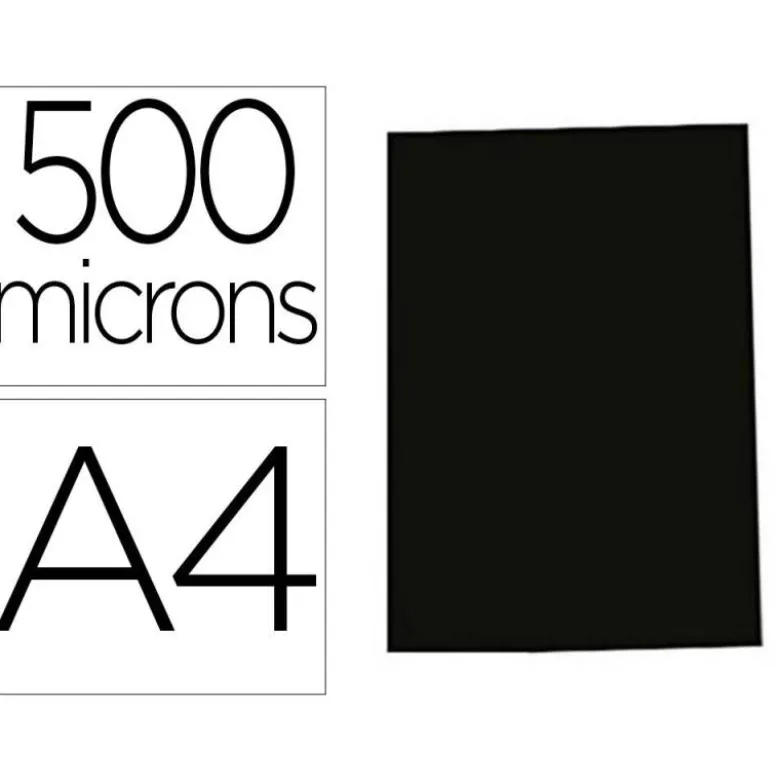 TAPA DE ENCUADERNACION GBG POLIPROPILENO POLYCOVER OPACA 500 MC DIN A4 COLOR NEGRO PACK DE 100 UNIDADES