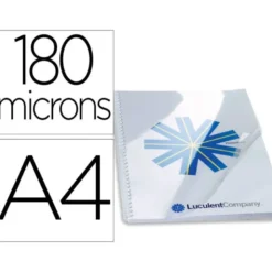 TAPA DE ENCUADERNACION GBG PVC CRISTAL TRANSPARENTE 180 MC DIN A4 PACK DE 100 UNIDADES