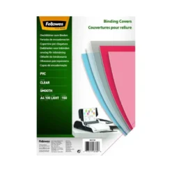 Tapa de Encuadernacion Plastico Fellowes DIN A4 Color Transparente 150 micras pack 100 uds