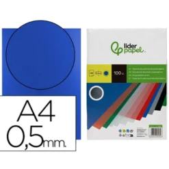 Tapa de Encuadernacion Polipropileno Liderpapel DIN A4 Color Azul 0,5 mm pack 100 uds