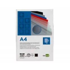 Tapa de Encuadernacion Polipropileno Liderpapel DIN A4 Negra 0.8mm pack 50 uds