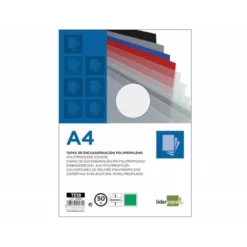 Tapa de Encuadernacion Polipropileno Rayado Liderpapel DIN A4 Verde 0.5mm pack 100 uds